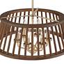 4_Possini Euro Givens 19 3/4" Wide Satin Bronze and Wood 6-Light Pendant more views