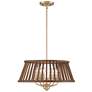 6_Possini Euro Givens 19 3/4" Wide Satin Bronze and Wood 6-Light Pendant more views