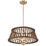 7_Possini Euro Givens 19 3/4" Wide Satin Bronze and Wood 6-Light Pendant more views