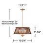 Possini Euro Givens 19 3/4" Wide Satin Bronze and Wood 6-Light Pendant