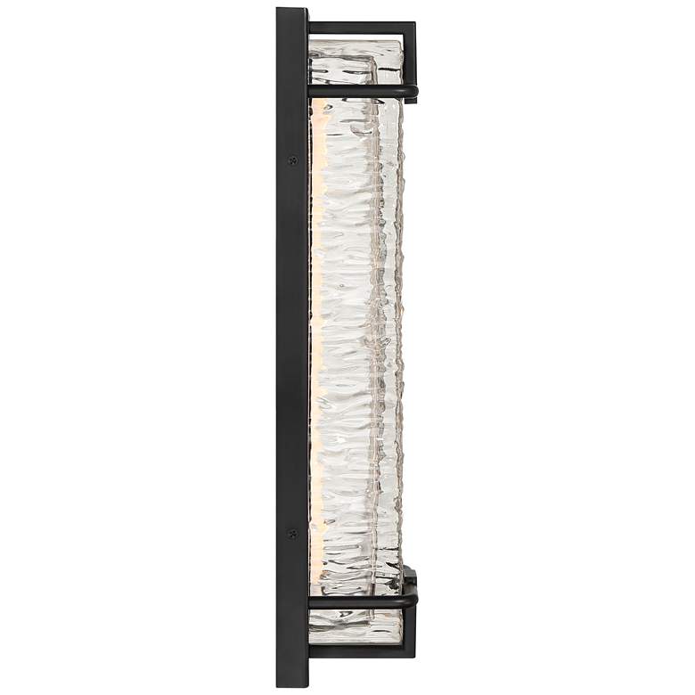 Image 7 Possini Euro Glacier 15 3/4" High Matte Black LED Outdoor Wall Light more views