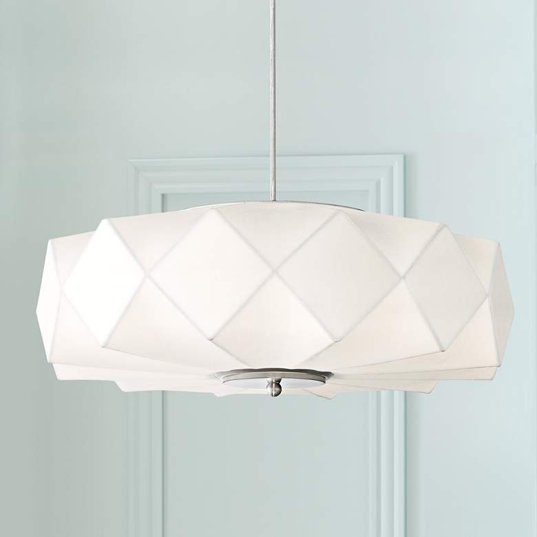 Image 1 Possini Euro Glacier 20 inch Wide Contemporary White Pendant