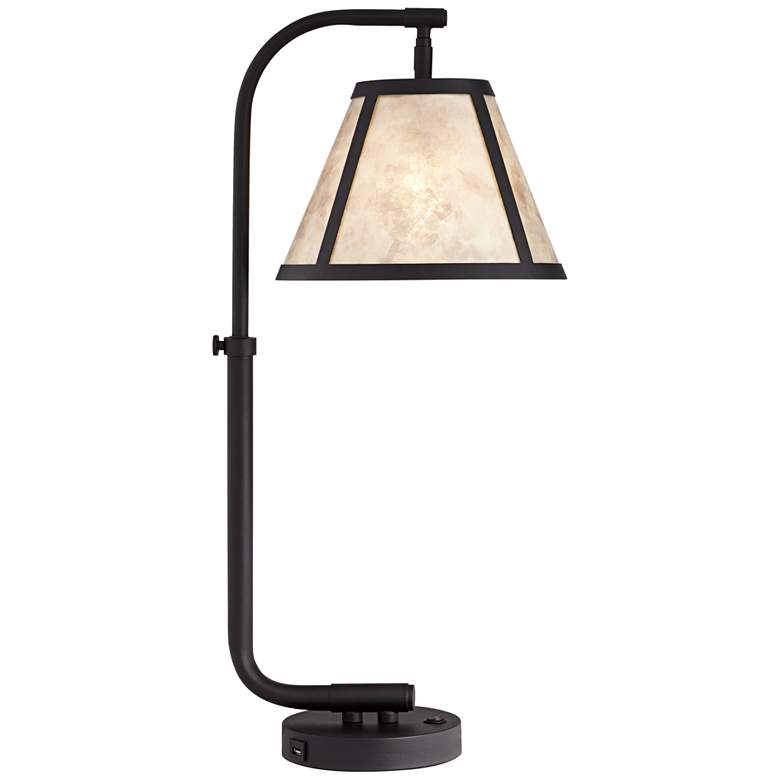 Image 2 Possini Euro Glasgow 29" High Black and Mica Downbridge Table Lamp
