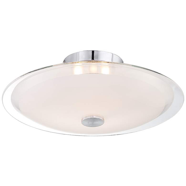 Image 2 Possini Euro Glass Disk 15" Wide Modern Round Ceiling Light