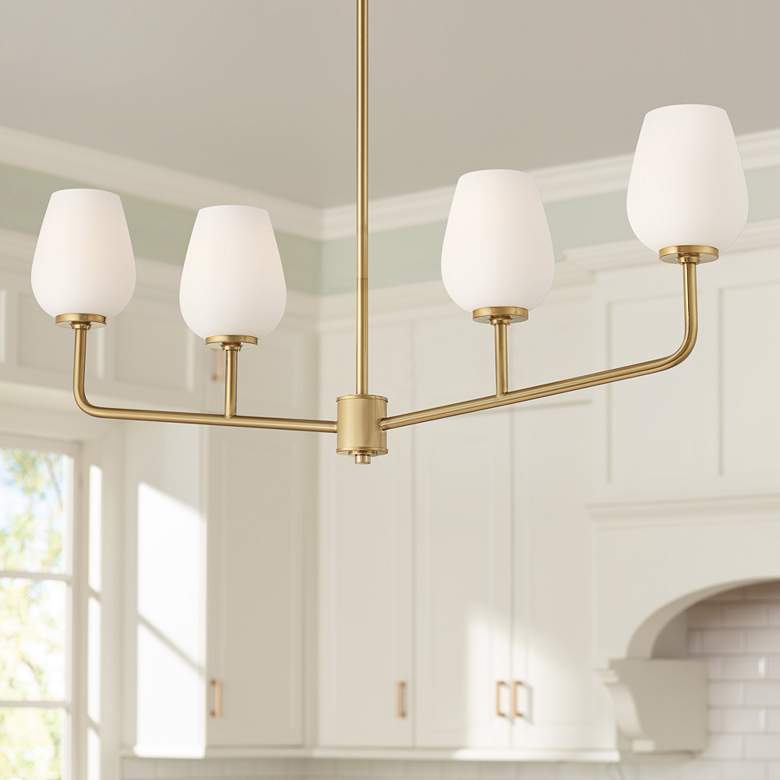 Image 1 Possini Euro Glaston 41 1/2" Wide Soft Gold 4-Light Island Chandelier