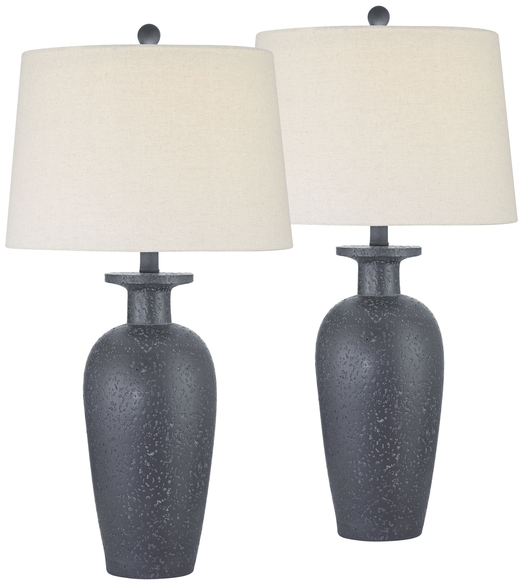 Image 2 Possini Euro Glenwood 28" Charcoal Gray Table Lamps Set of 2