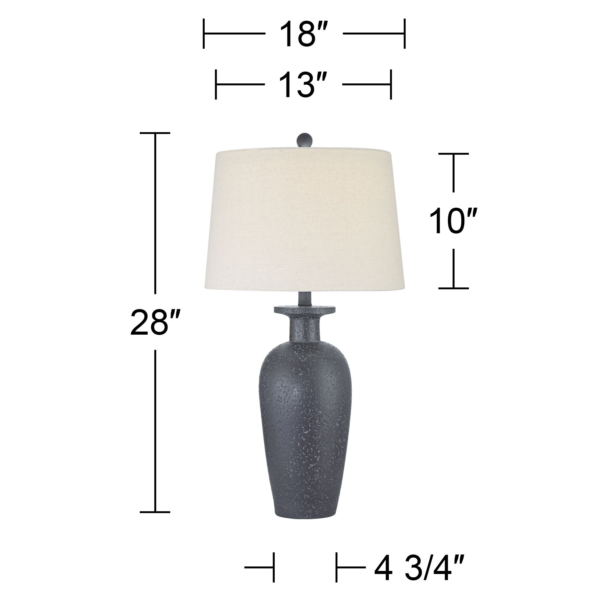 Possini Euro Glenwood 28" Charcoal Gray Table Lamps Set of 2