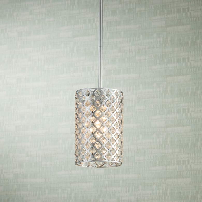 Image 1 Possini Euro Glitz 6 inch Wide Crystal and Chrome Mini Pendant