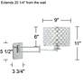 Possini Euro Glitz 9" Wide Plug-In Swing Arm Wall Lamp in scene