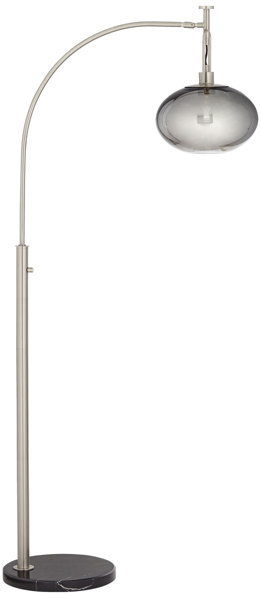 Possini Euro Globe 69" High Brushed Nickel Smoked Glass Arc Floor Lamp