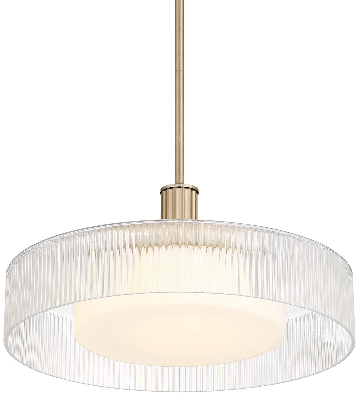 Image 2 Possini Euro Gloria 18" Wide Satin Brass and Glass LED Pendant Light