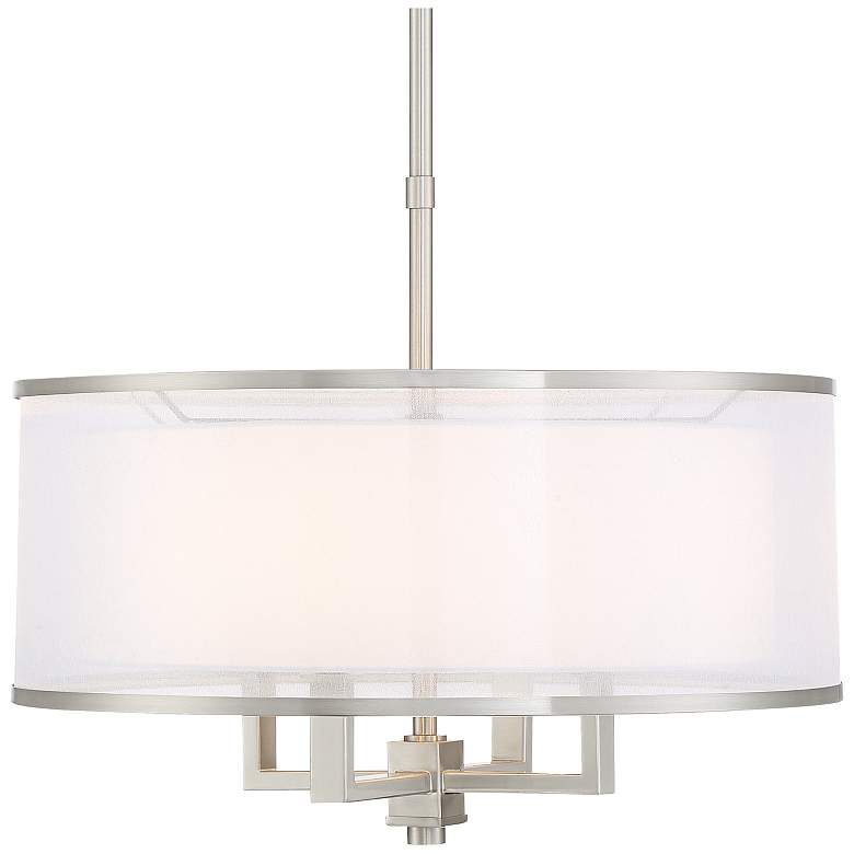 Image 2 Possini Euro Glover 21 inch Wide Brushed Nickel 4-Light Modern Pendant