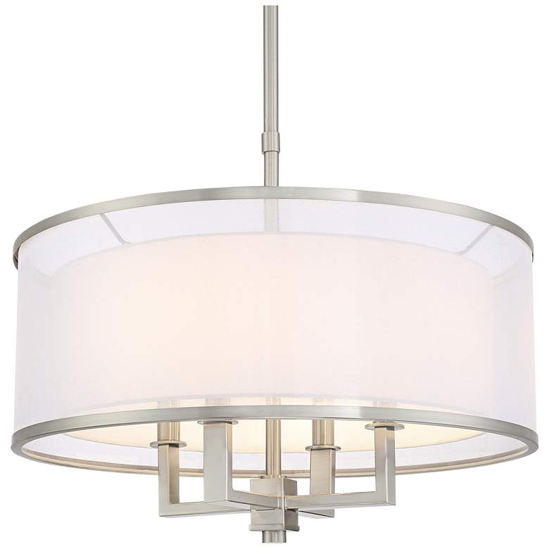 Image 3 Possini Euro Glover 21 inch Wide Brushed Nickel 4-Light Modern Pendant more views