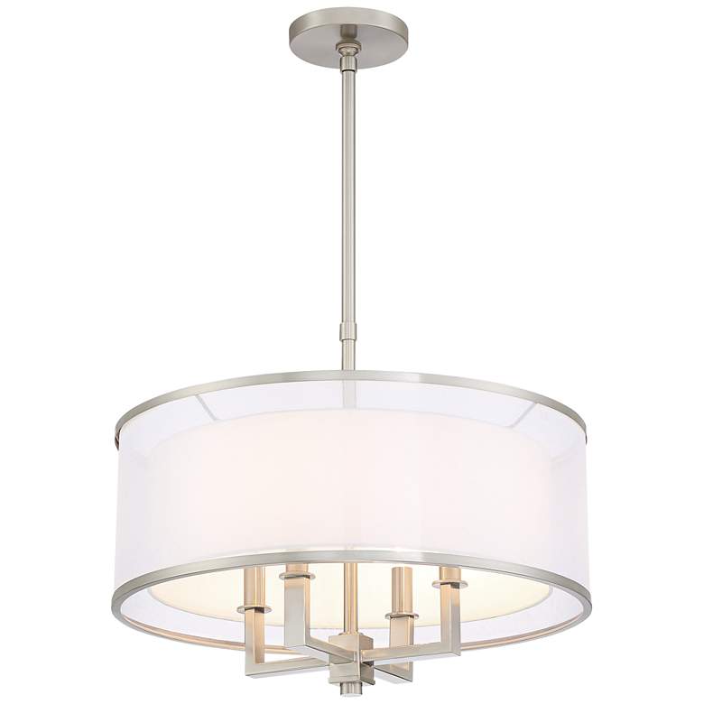 Image 5 Possini Euro Glover 21 inch Wide Brushed Nickel 4-Light Modern Pendant more views