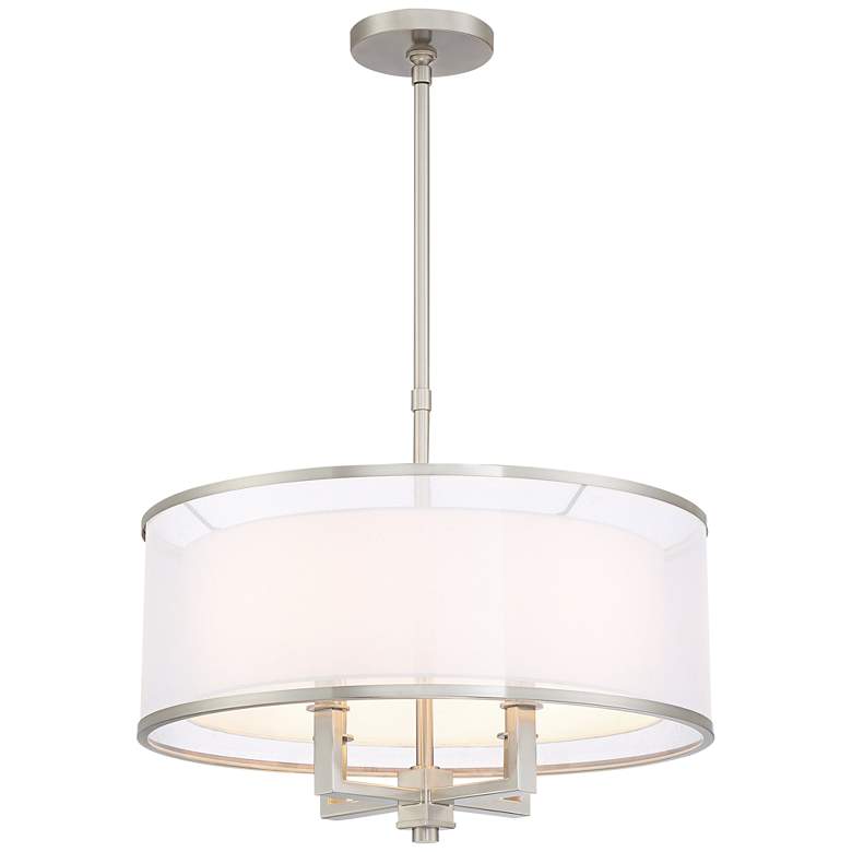 Image 6 Possini Euro Glover 21 inch Wide Brushed Nickel 4-Light Modern Pendant more views