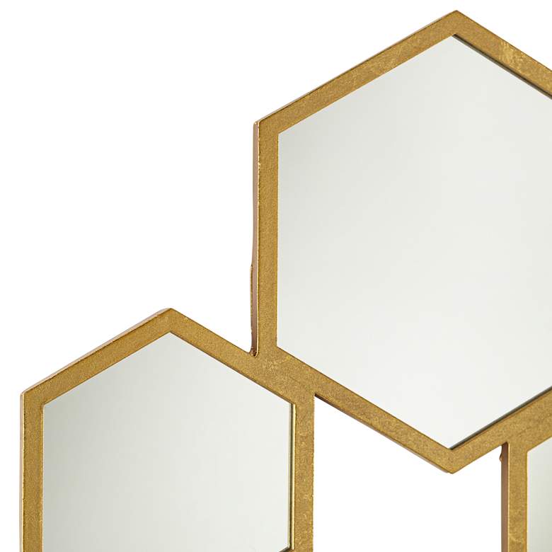 Possini Euro Gold 32 1/2&quot; x 53 1/2&quot; Multi Hexagon Mirror more views