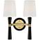 Possini Euro Gold - Black 14 1/2" High Two Shade Wall Sconce