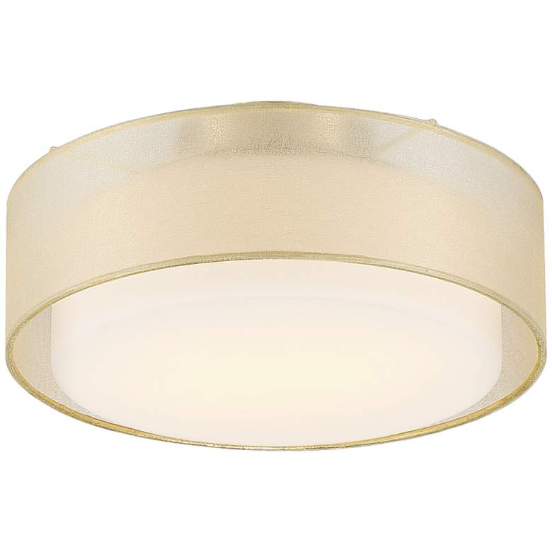 Image 5 Possini Euro Gold Dual Shade 12 1/2 inch Wide Modern Drum Ceiling Light more views