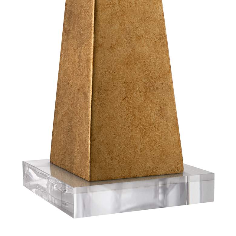 Image 5 Possini Euro Gold Leaf Obelisk Table Lamp With 8" Wide Square Riser more views