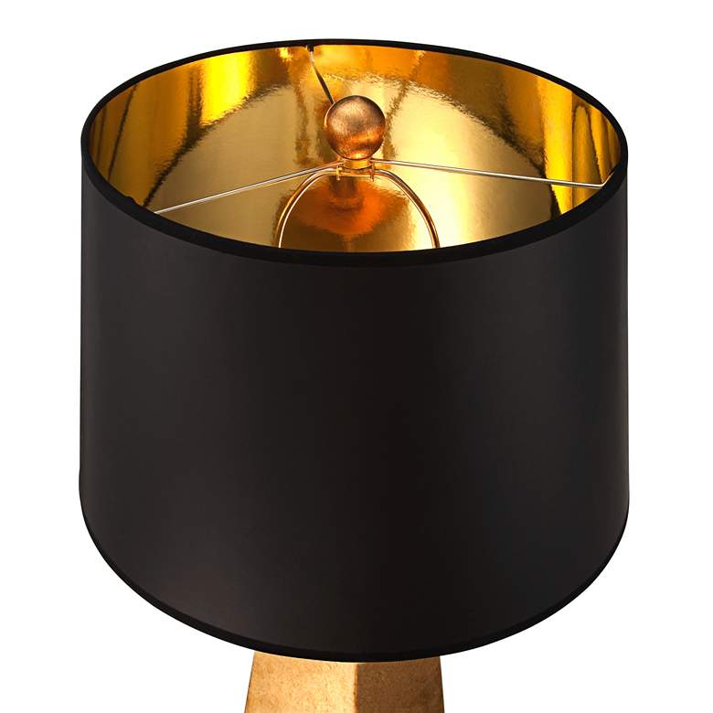 Image 2 Possini Euro Gold Leaf Obelisk Table Lamp with Square Black Marble Riser more views