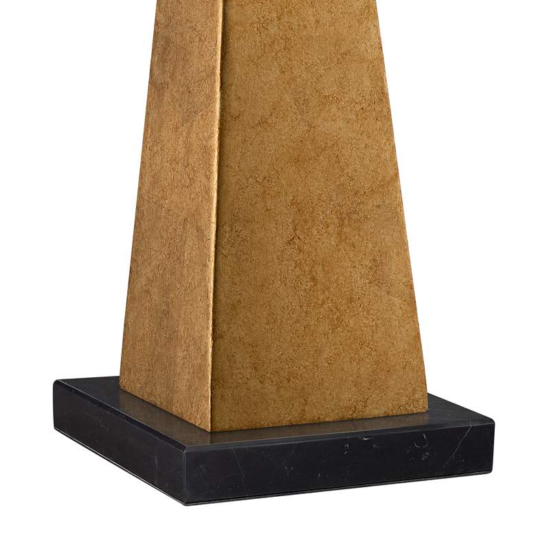 Image 5 Possini Euro Gold Leaf Obelisk Table Lamp with Square Black Marble Riser more views