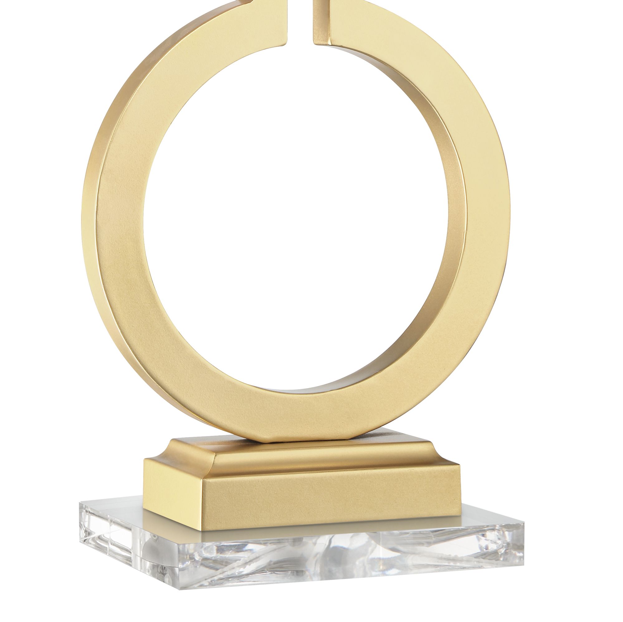 Image 4 Possini Euro Gold Ring USB Table Lamps Set of 2 with Clear Acrylic Risers more views