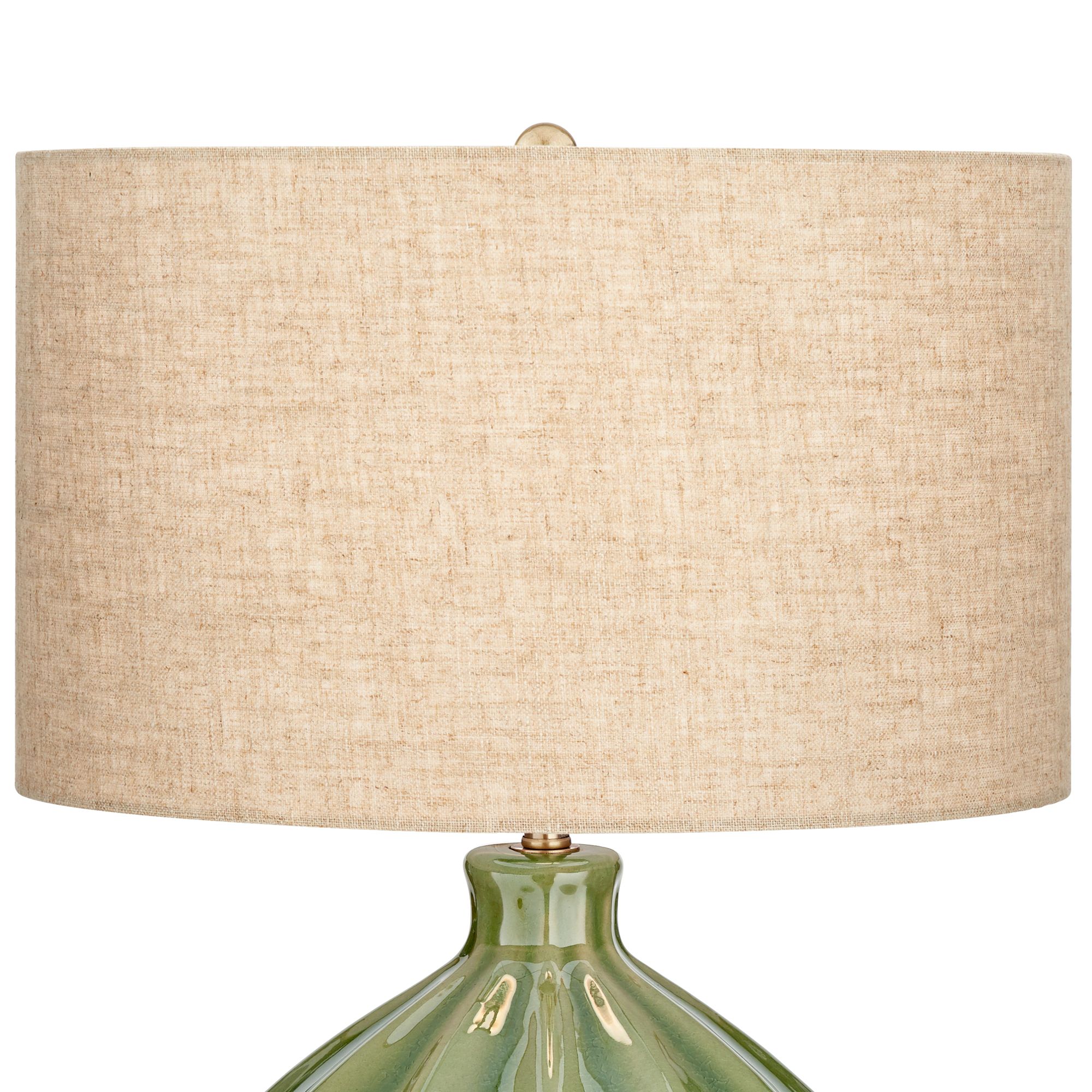 Image 4 Possini Euro Gordy 20 1/2" Green Ceramic Accent Table Lamps Set of 2 more views