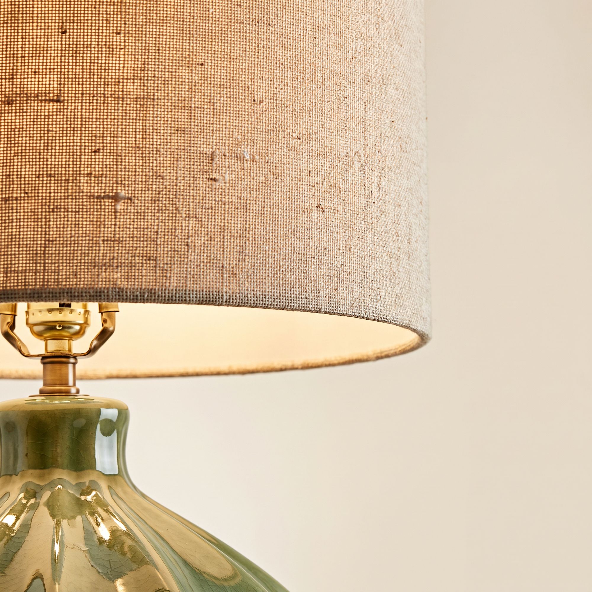 Image 4 Possini Euro Gordy 20 1/2" Mid-Century Modern Green Ceramic Table Lamp more views