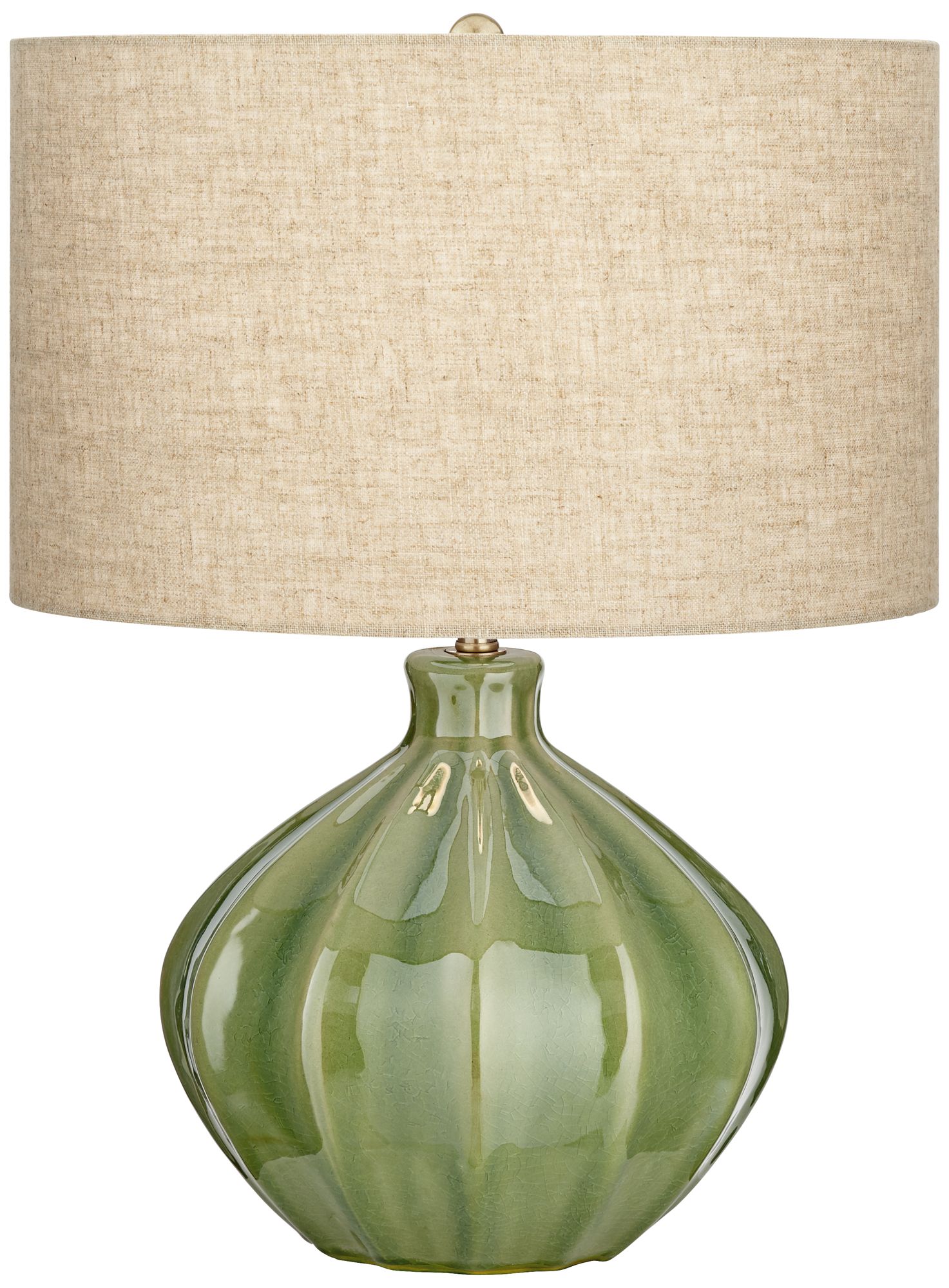 Image 3 Possini Euro Gordy 20 1/2" Mid-Century Modern Green Ceramic Table Lamp