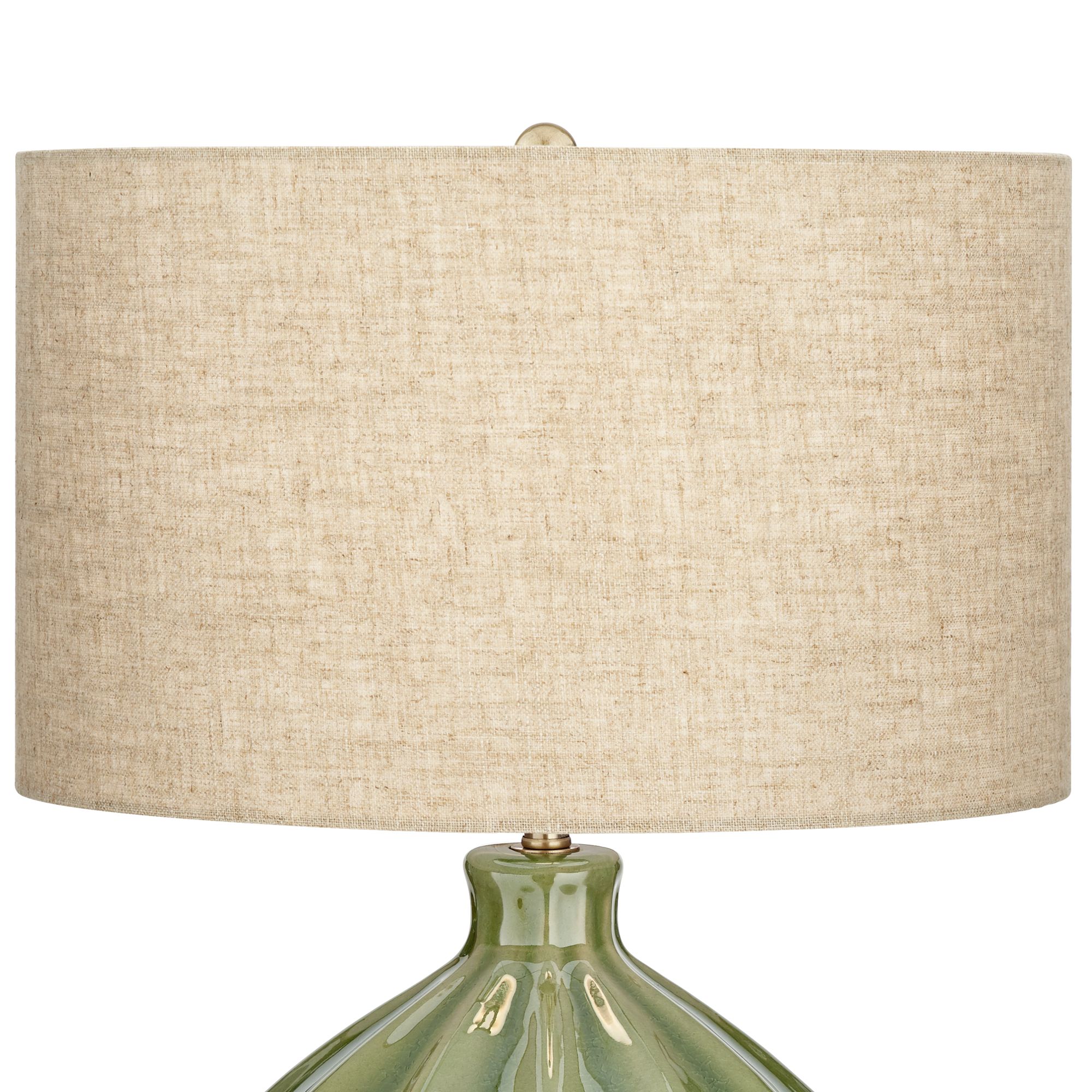 Image 5 Possini Euro Gordy 20 1/2" Mid-Century Modern Green Ceramic Table Lamp more views