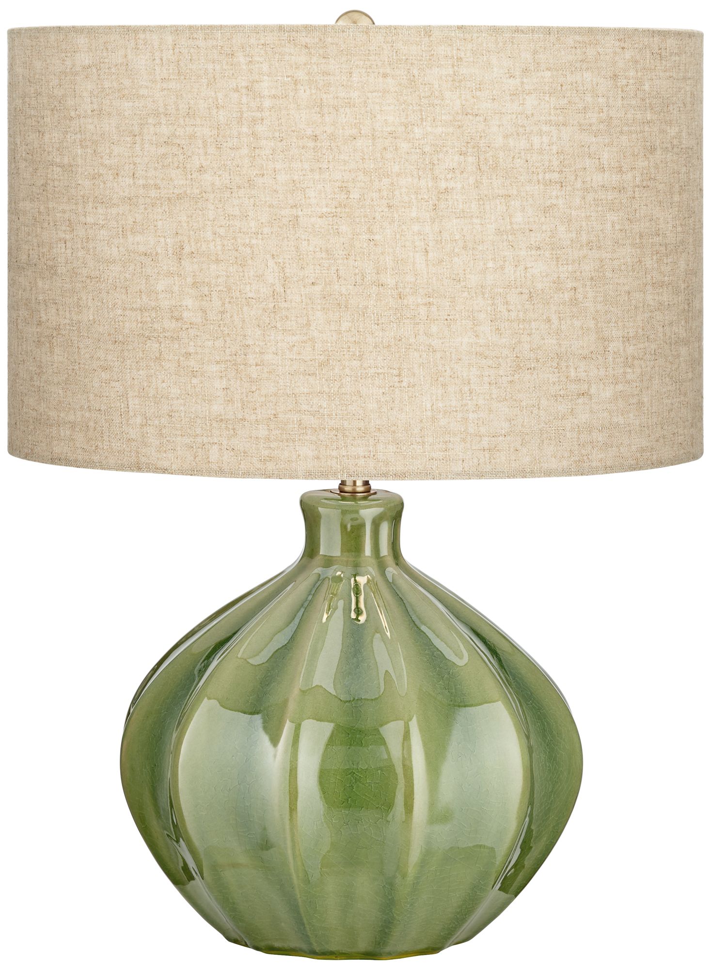 Possini Euro Gordy 20 1/2" Mid-Century Modern Green Ceramic Table Lamp in scene