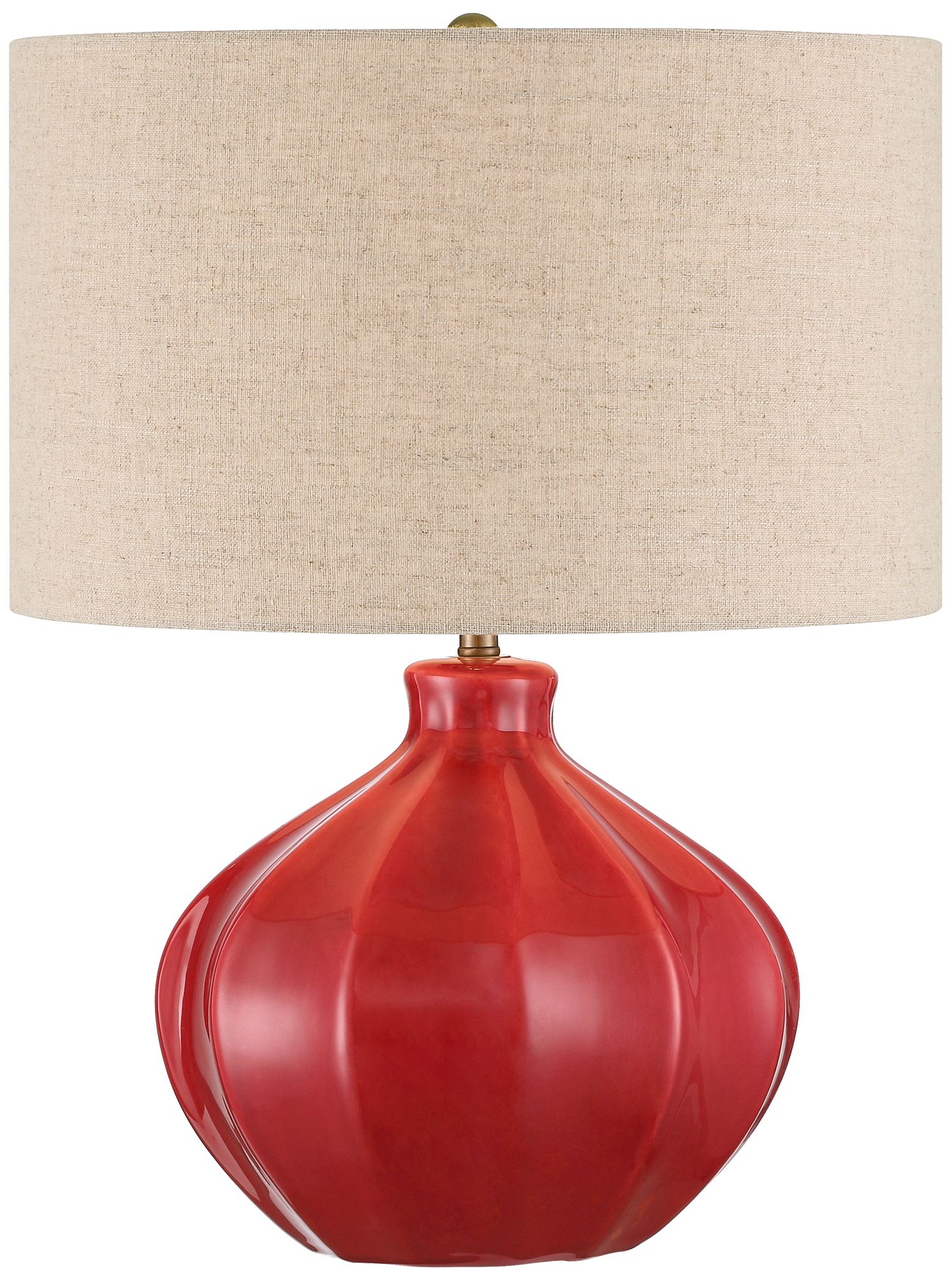 Possini Euro Gordy 20 1/2" Mid-Century Modern Red Ceramic Table Lamp