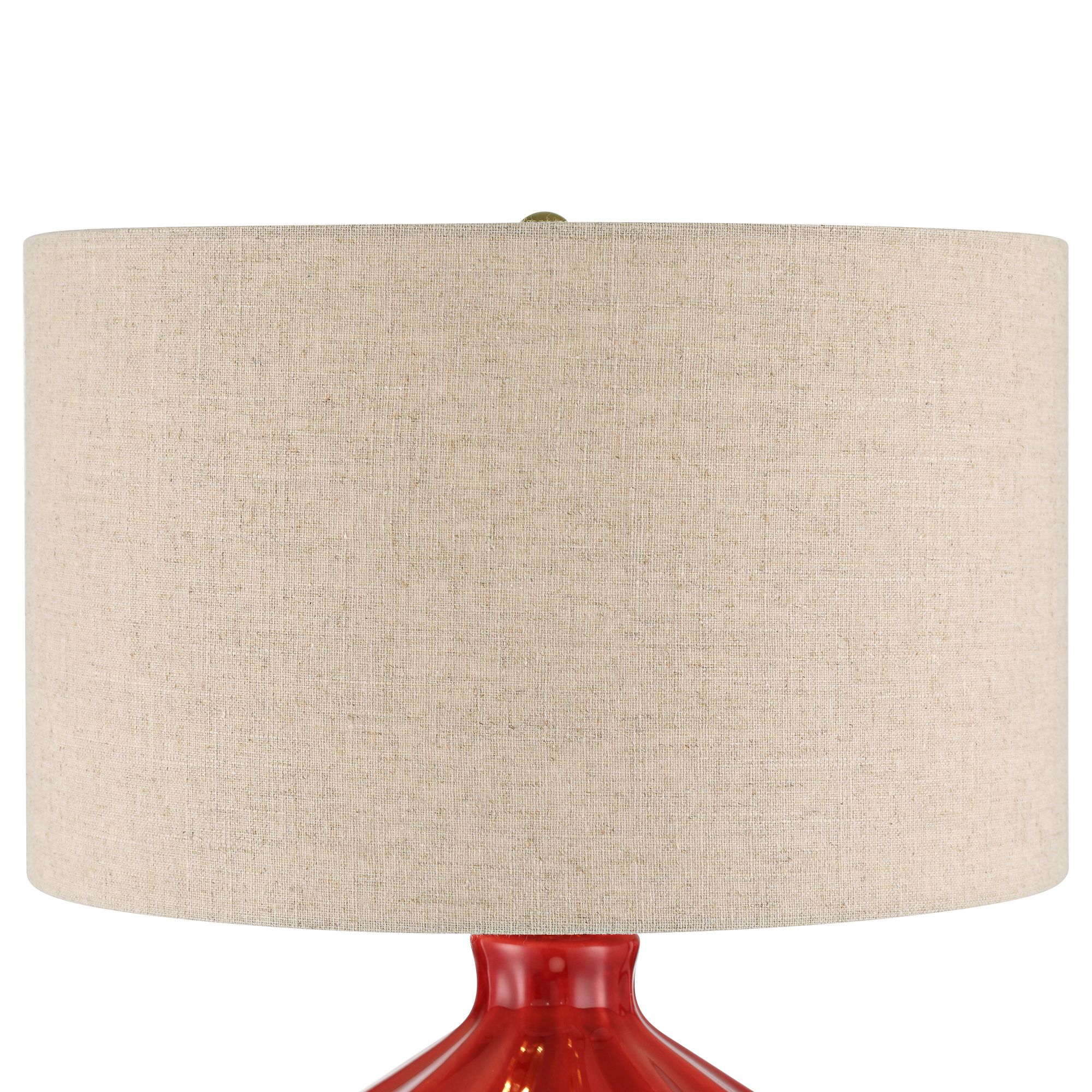 Image 3 Possini Euro Gordy 20 1/2" Mid-Century Modern Red Ceramic Table Lamp more views