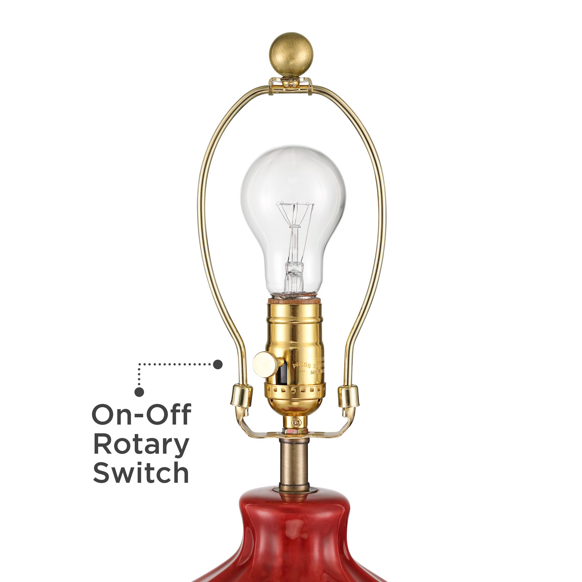 Image 6 Possini Euro Gordy 20 1/2" Mid-Century Modern Red Ceramic Table Lamp more views