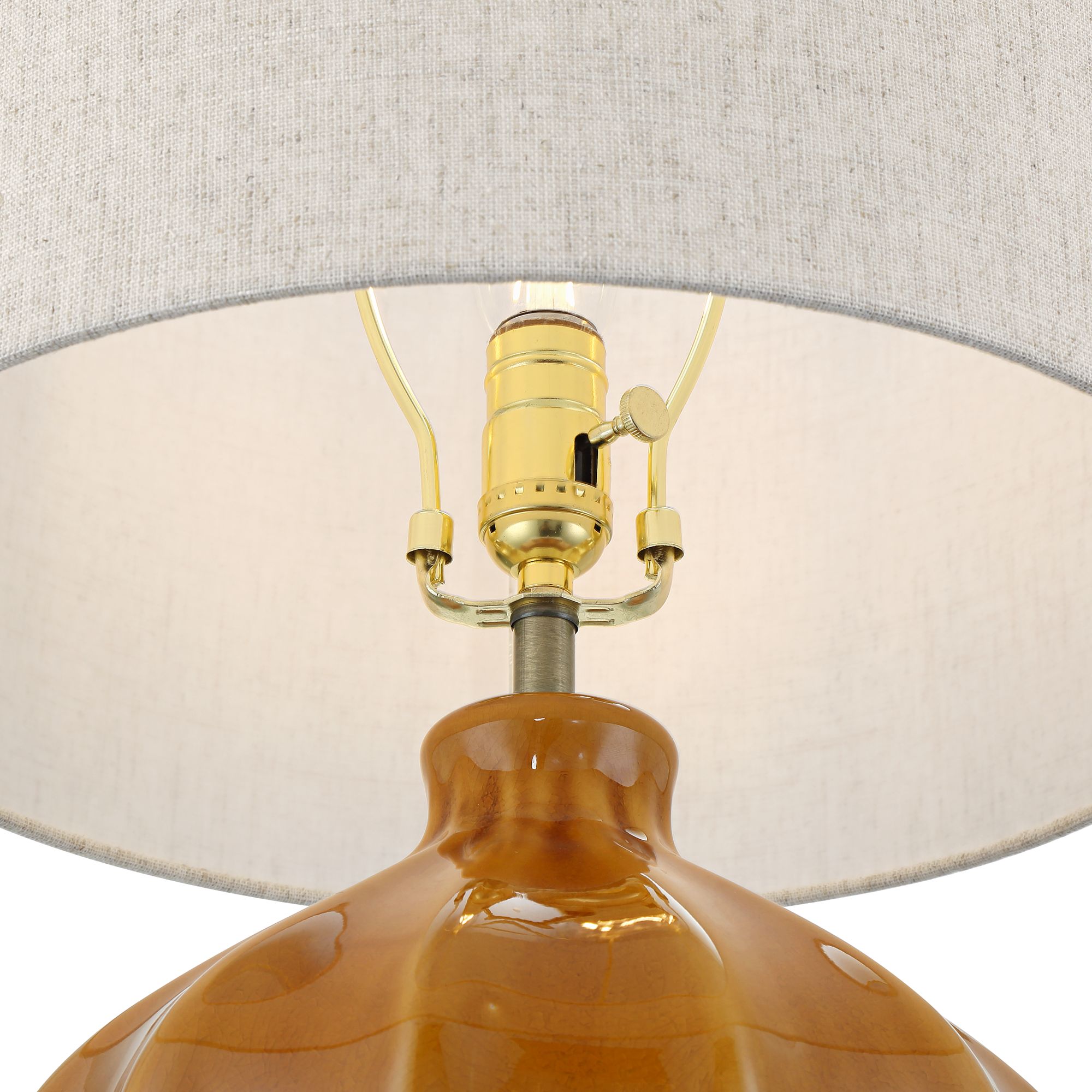 Image 4 Possini Euro Gordy 21" High Spice Brown Ceramic Table Lamp more views