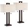 Possini Euro Gossard 30" High Open Bronze Table Lamps Set of 2