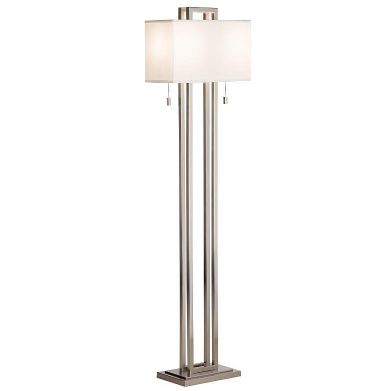 Image 3 Possini Euro Gossard 62" Modern Brushed Nickel Floor Lamp