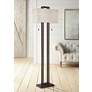 1_Possini Euro Gossard 62" Pull Chain Linen Shade Bronze Floor Lamp