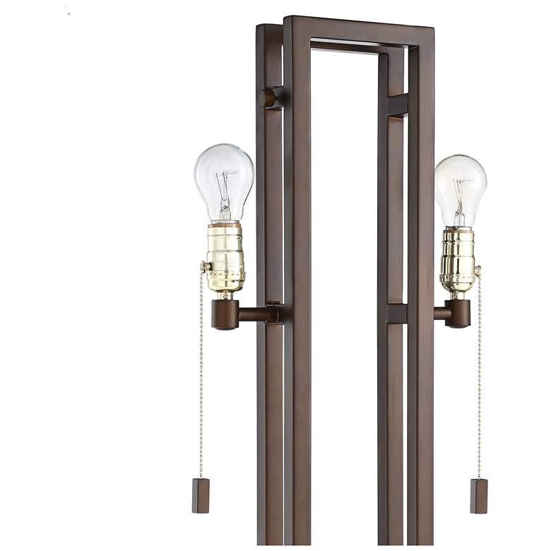 Image 5 Possini Euro Gossard 62" Pull Chain Linen Shade Bronze Floor Lamp more views