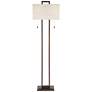 7_Possini Euro Gossard 62" Pull Chain Linen Shade Bronze Floor Lamp more views