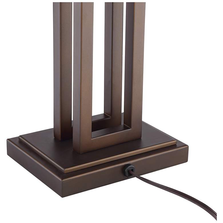 Image 5 Possini Euro Gossard Double Rectangle Bronze Lamp with USB Dimmer Cord more views