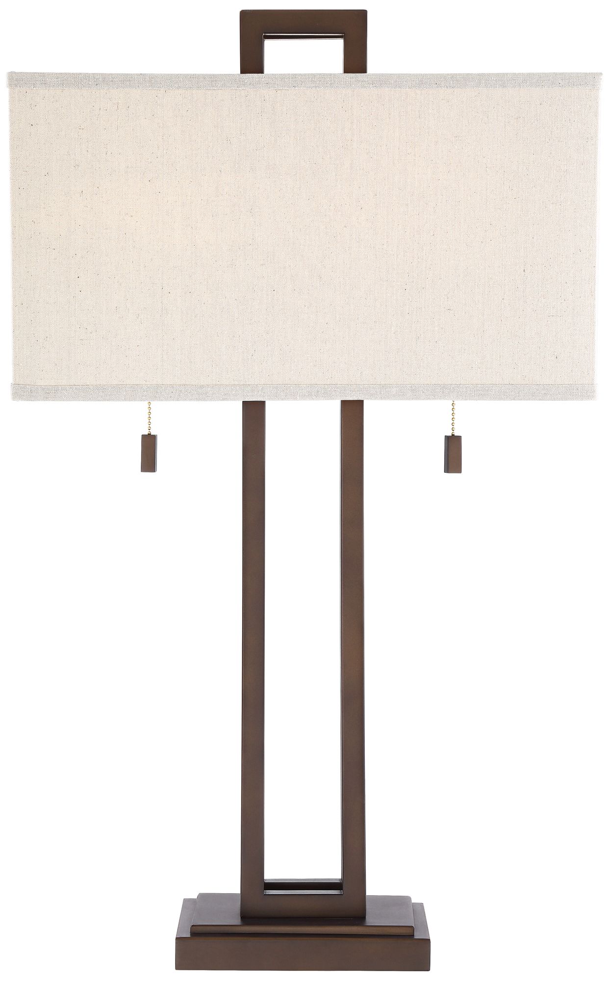 Possini Euro Gossard Double Rectangle Bronze Lamp with USB Dimmer Cord