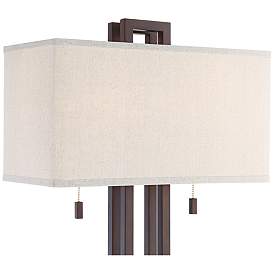 Image3 of Possini Euro Gossard Double Rectangle Pull Chain Bronze Table Lamp more views