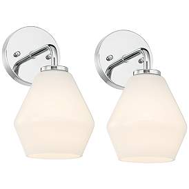Image2 of Possini Euro Grace 10 3/4" High Chrome Wall Sconce Set of 2