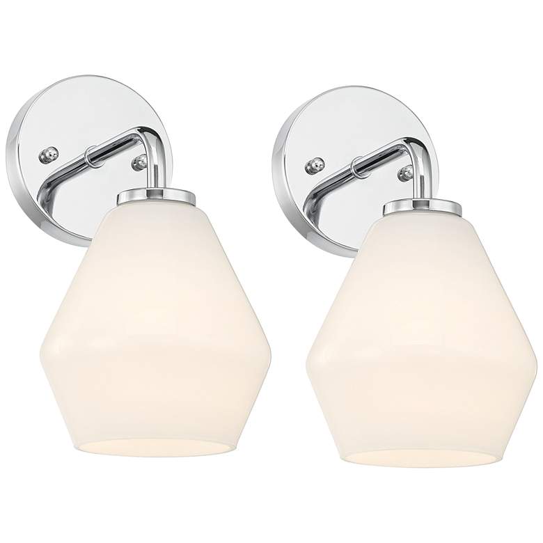 Image 2 Possini Euro Grace 10 3/4" High Chrome Wall Sconce Set of 2