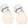 Possini Euro Grace 10 3/4" High Chrome Wall Sconce Set of 2