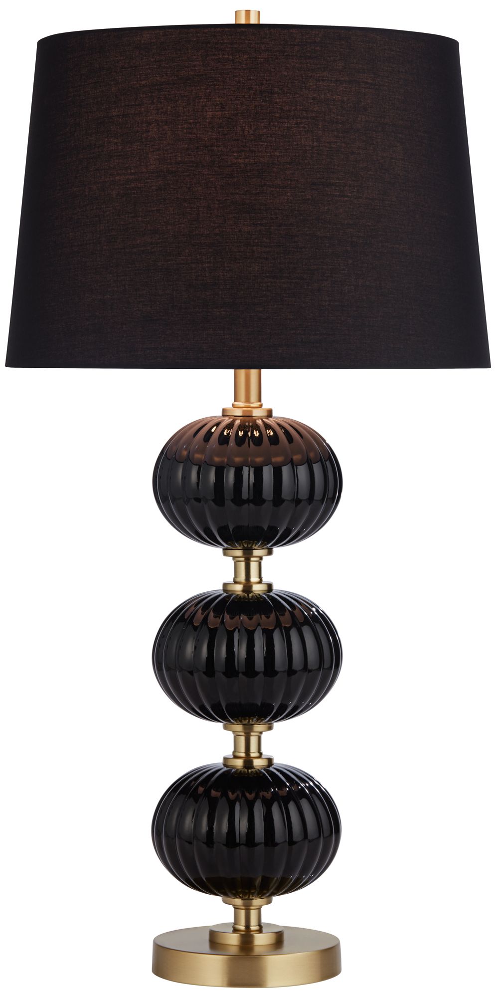 Thumbnail3 of Possini Euro Grace 30" High Black and Fluted Glass Table Lamp