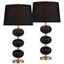 2_Possini Euro Grace 30" High Black Glass Table Lamp Set of 2