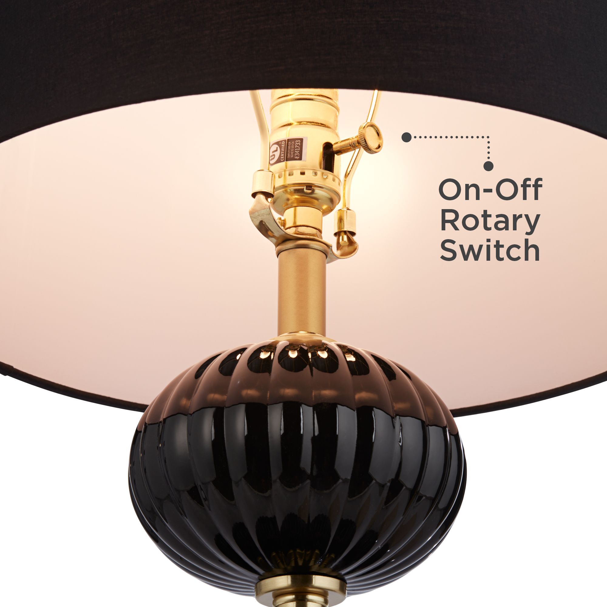 Image 5 Possini Euro Grace 30" High Black Glass Table Lamp with Dimmer more views