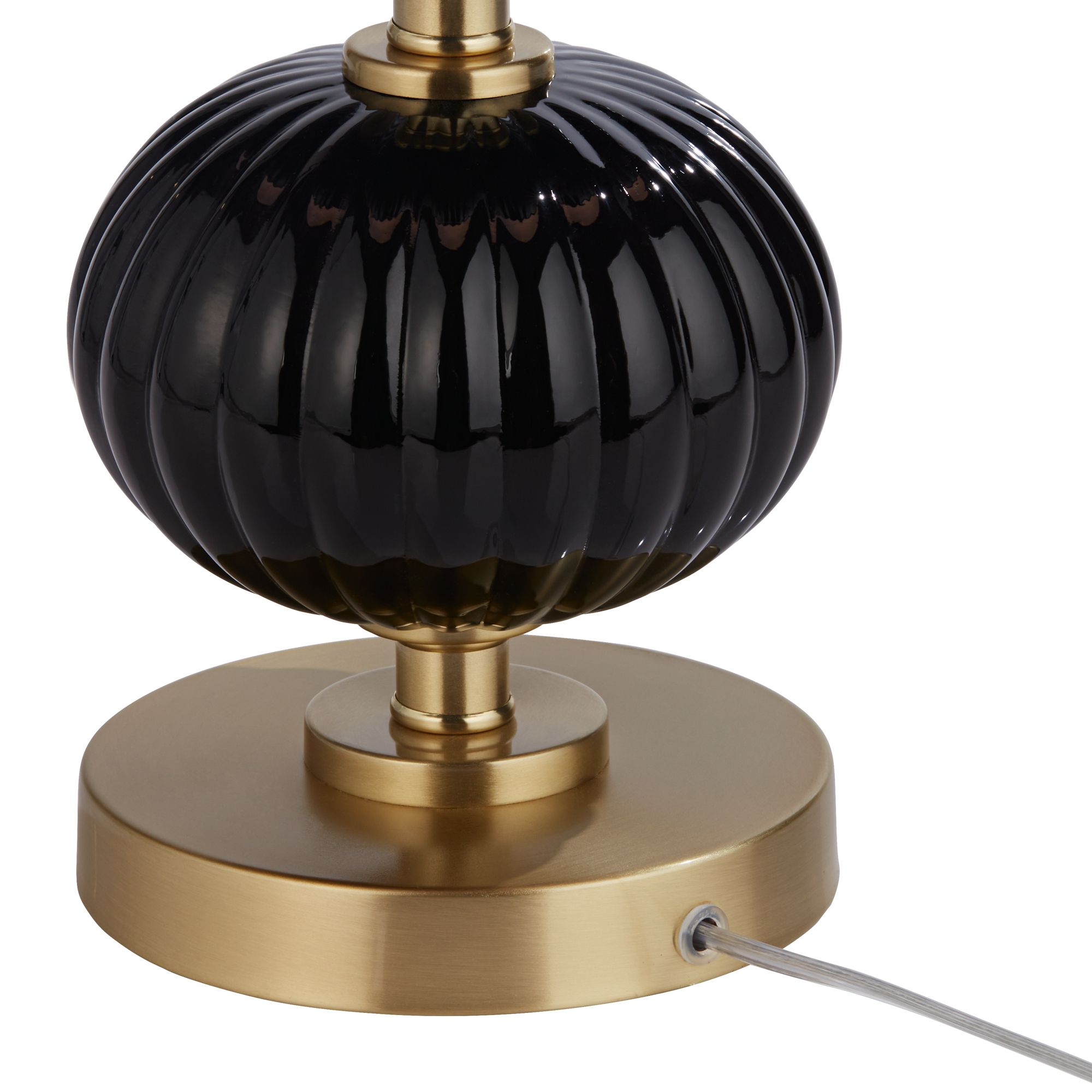 Possini Euro Grace 30" High Black Glass Table Lamp with Dimmer